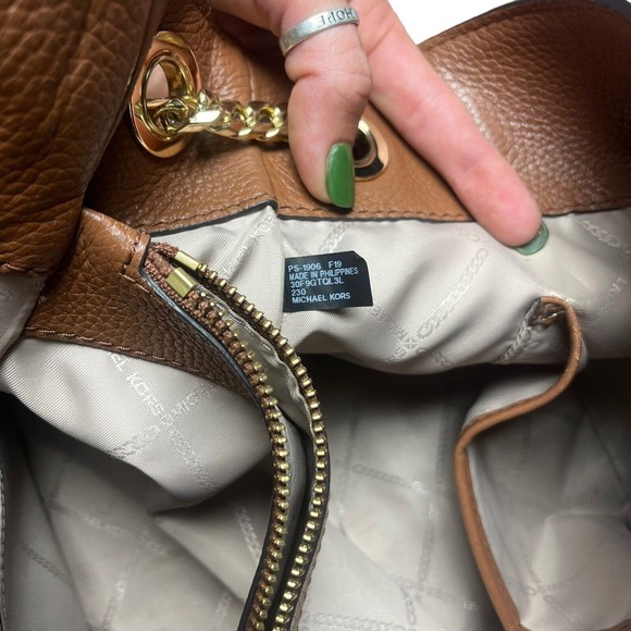 MICHAEL KORS Jet Set Chain Legacy Brown LG Shoulder Handbag Convertible Strap - Picture 15 of 15